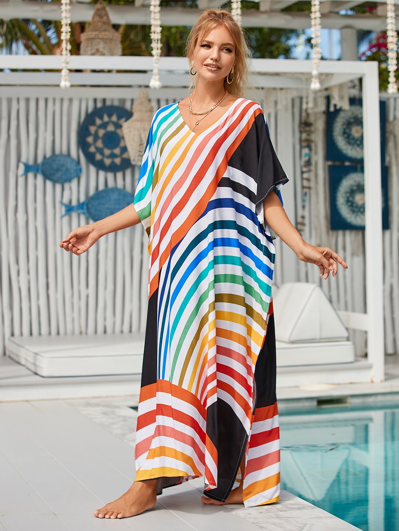 Printed Blouse Holiday Casual Beach Bikini Cover