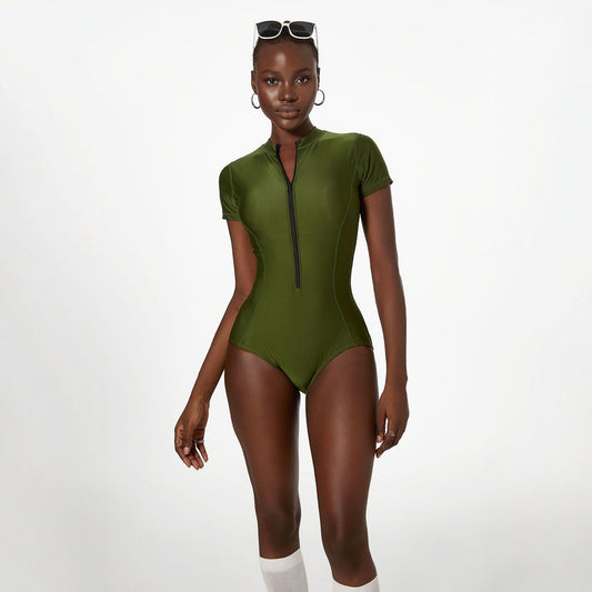 Swimwear Long Sleeve Sunscreen One Piece Bikini Short Sleeve Surfing Swimsuit Women Swimsuit Bella Mia