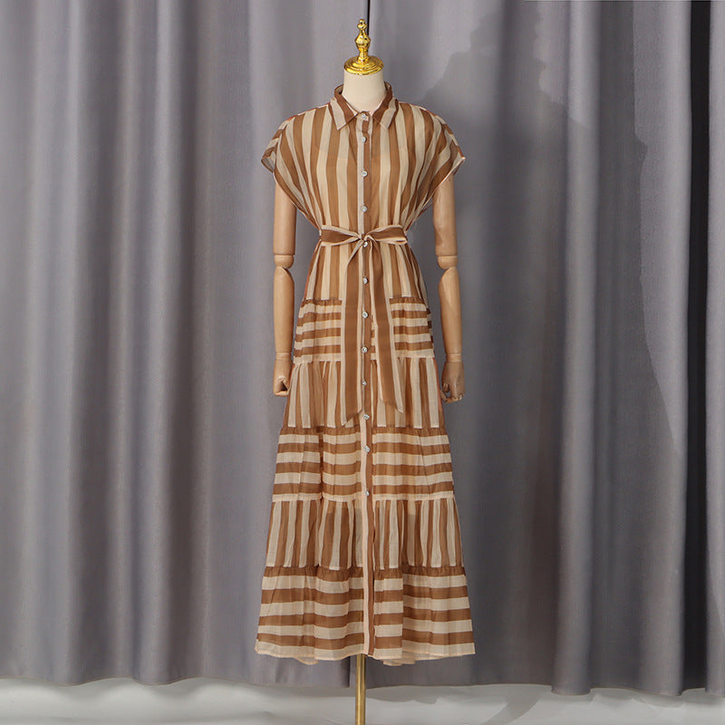 Striped Shirt Dress Maxi