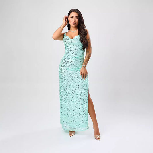 Evening Dress Women Super Popular Light Luxury Dress Niche High End Gradient Sequin Host Dress Bella Mia