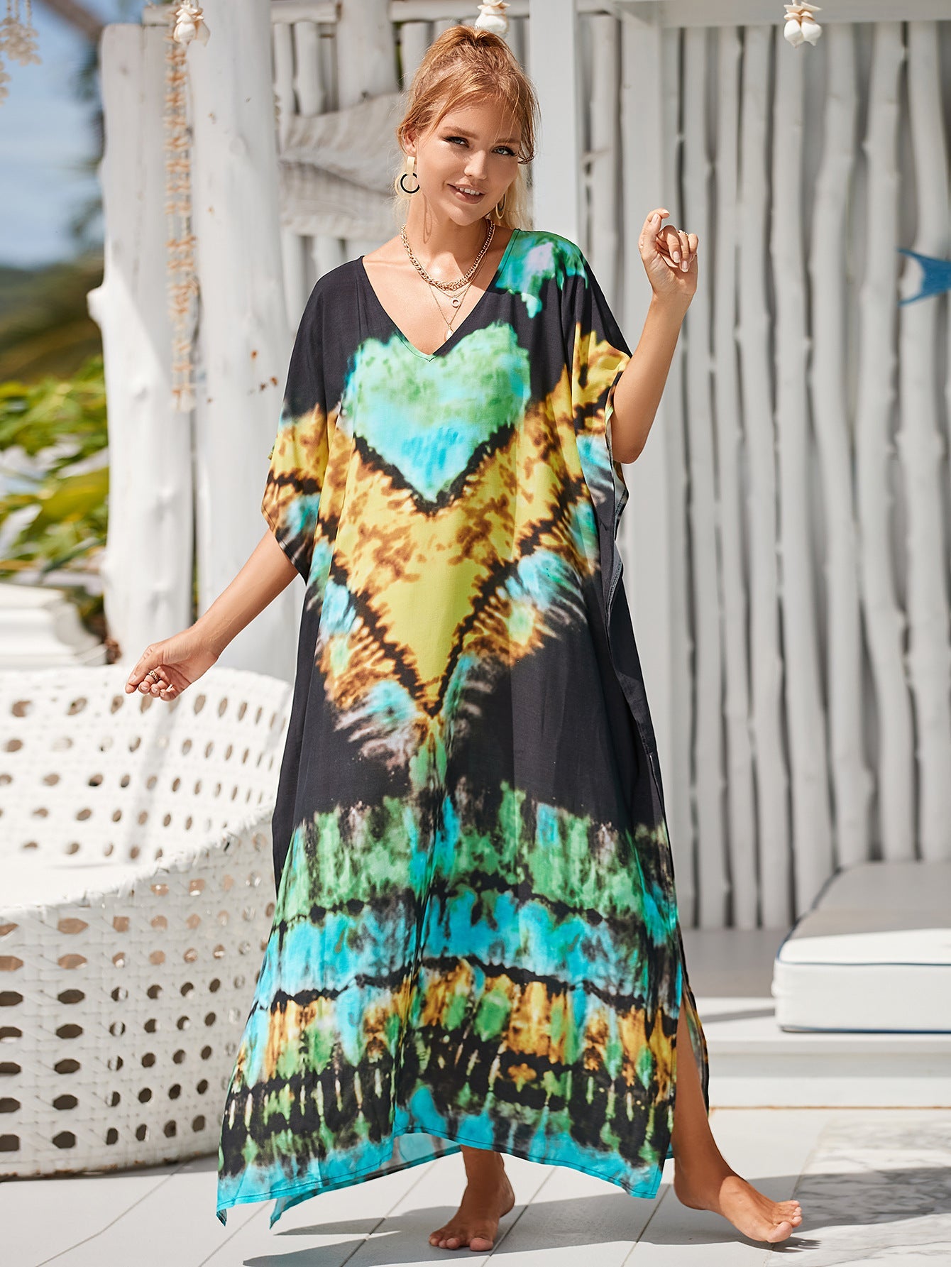 Printed Blouse Holiday Casual Beach Bikini Cover