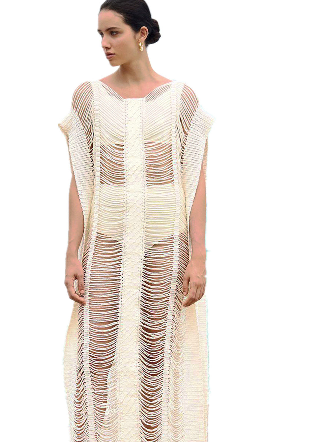 Knitted Hollow Out Cutout Robe Vacation Casual Beach Bikini Cover