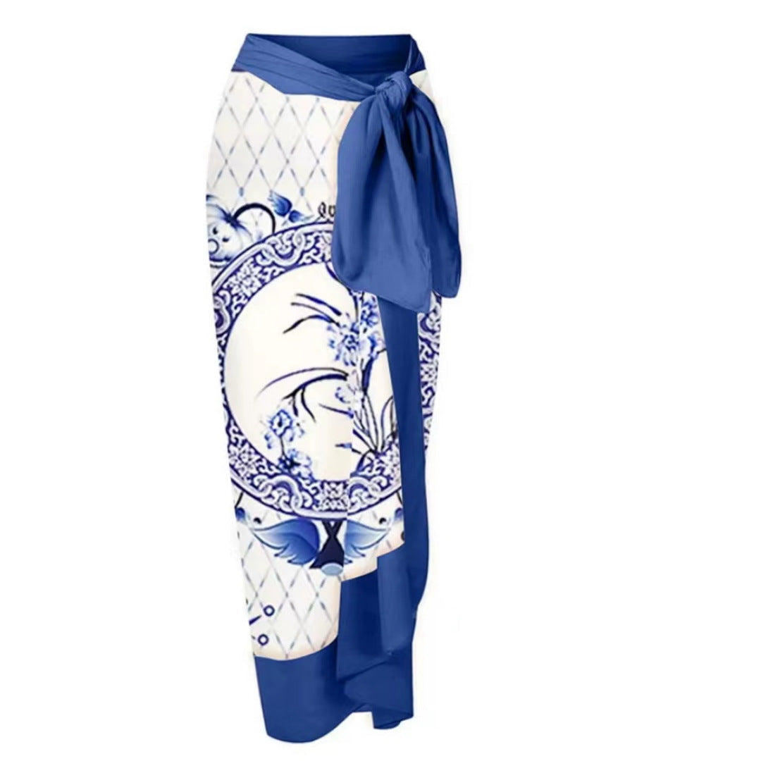 Two Piece Set Printed Swimsuit Slim Fit Slimming Conservative Swimsuit Bella Mia