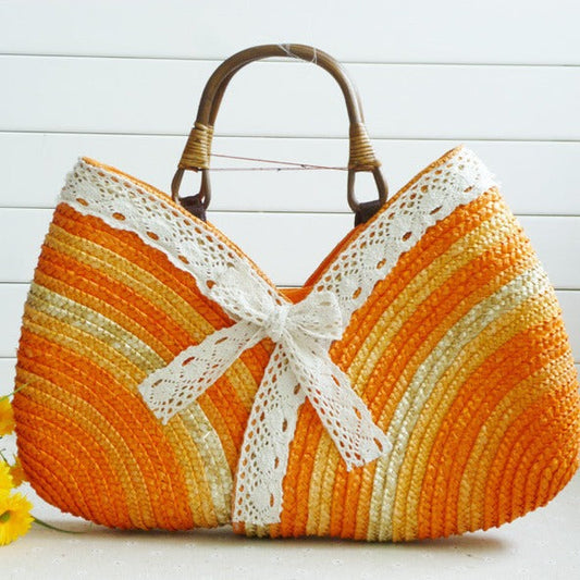 Color Straw Machine Order Handmade Straw Bag Wild Beach Woven Bag Bella Mia