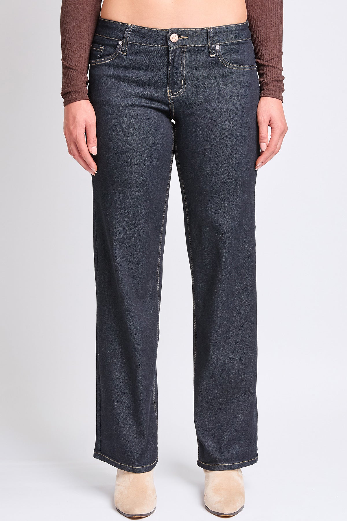 YMI JEANS: Low-Rise Wide Leg Stretch Denim