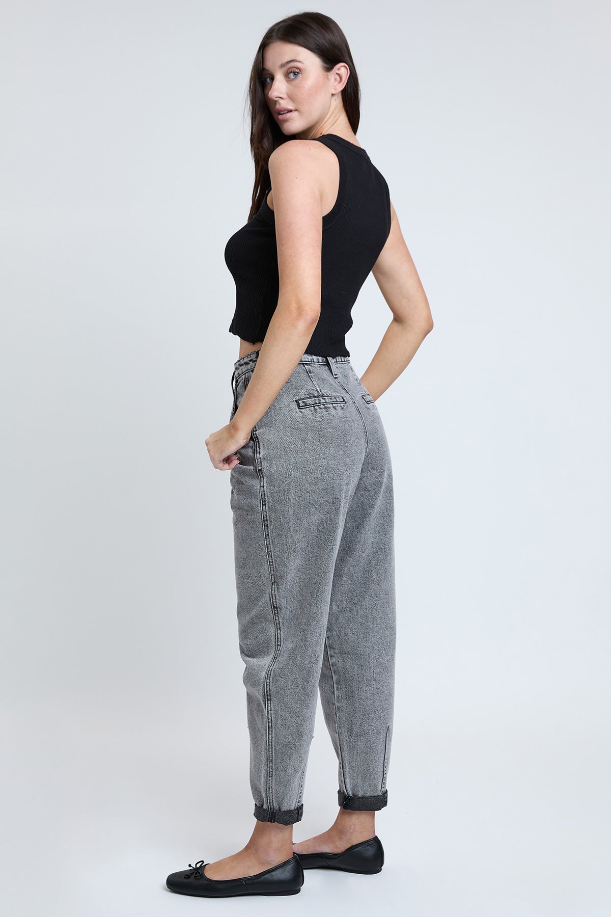 Women's Pleated Mom Jeans - Love Salve