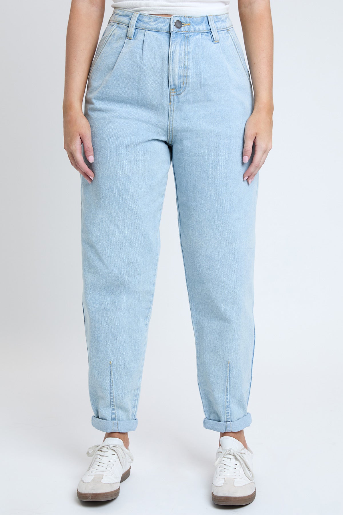 Women's Pleated Mom Jeans - Love Salve