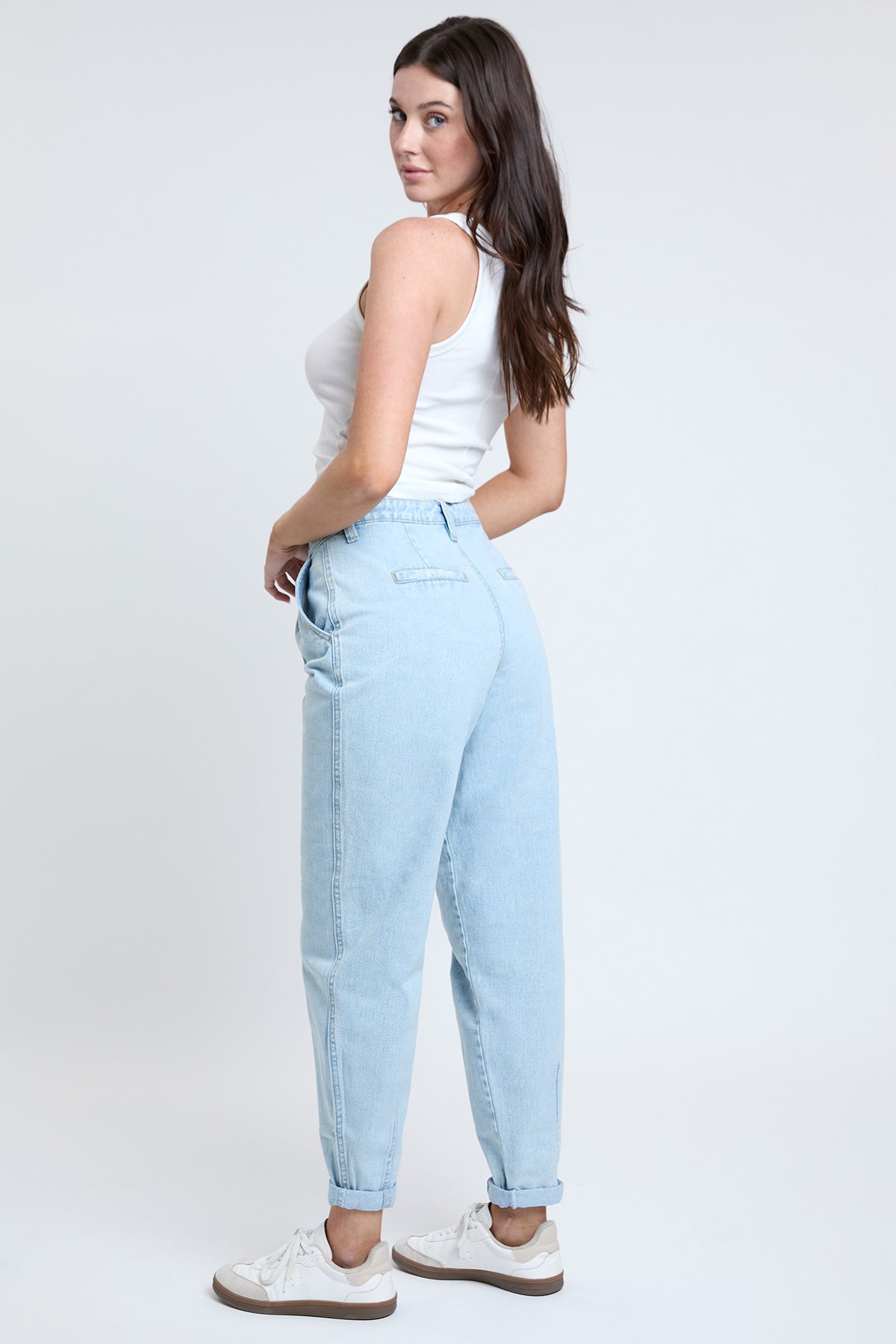 Women's Pleated Mom Jeans - Love Salve