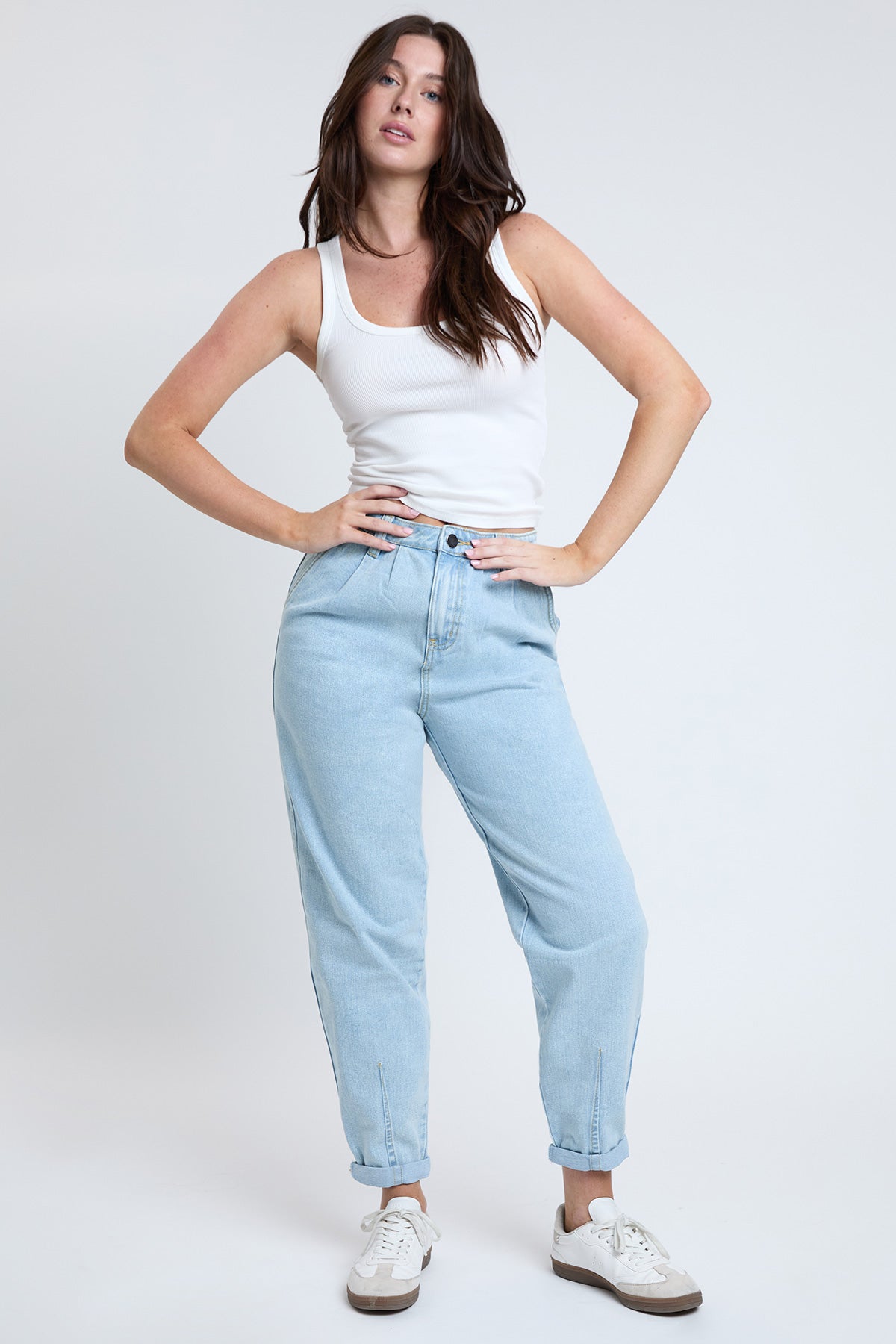Women's Pleated Mom Jeans - Love Salve