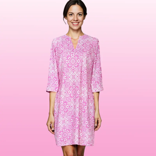 Vero Beach Tunic Dress Marrakech Express Pink Effortless Katherine Way