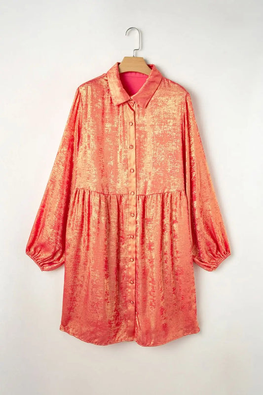 Peach blossom plus size mini dress - Love Salve