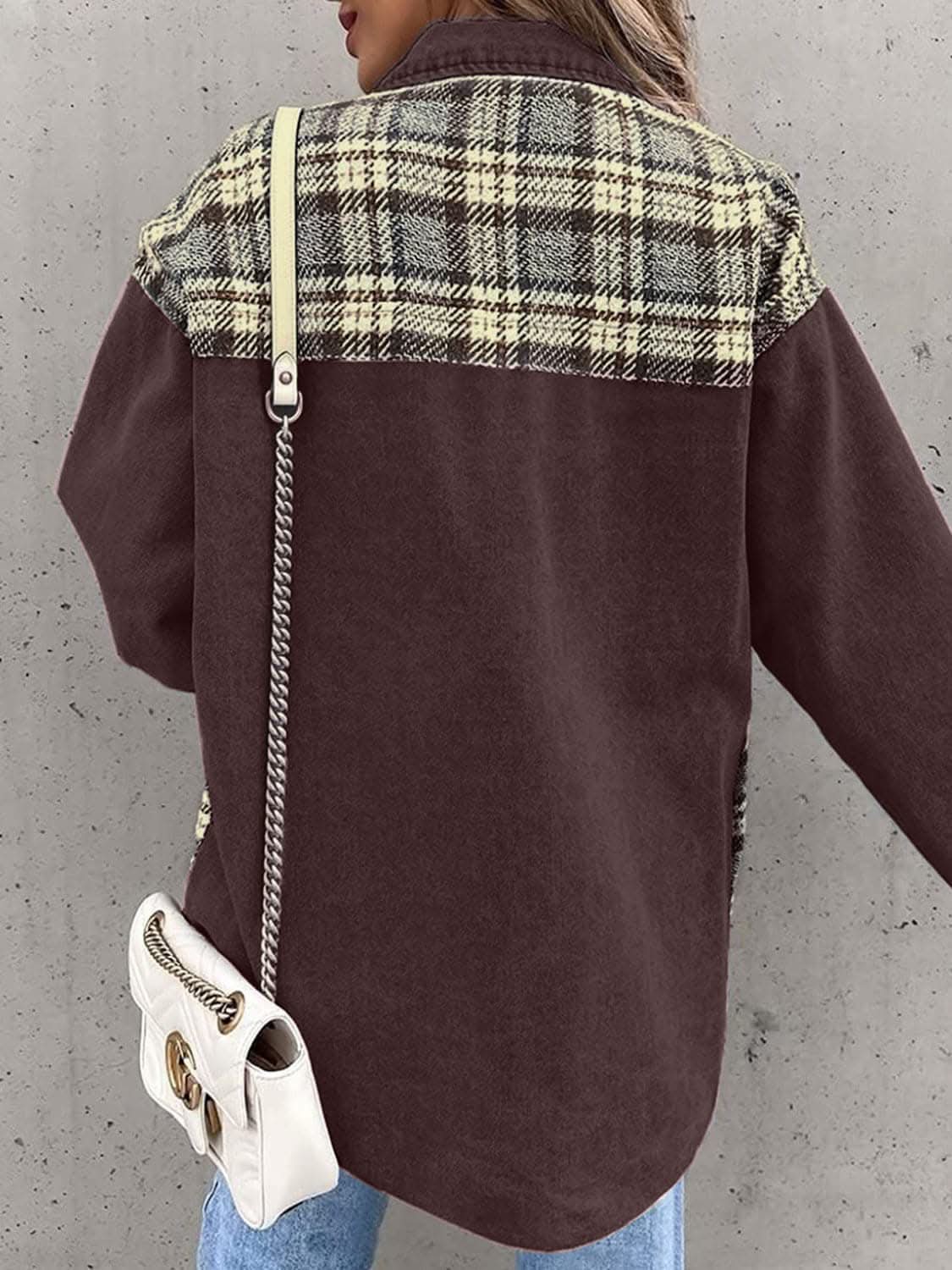 Plaid Oversized Cotton Jacket - Love Salve