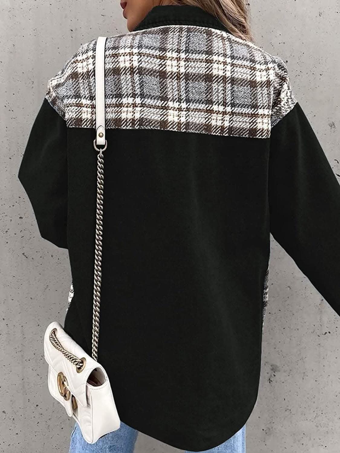 Plaid Oversized Cotton Jacket - Love Salve