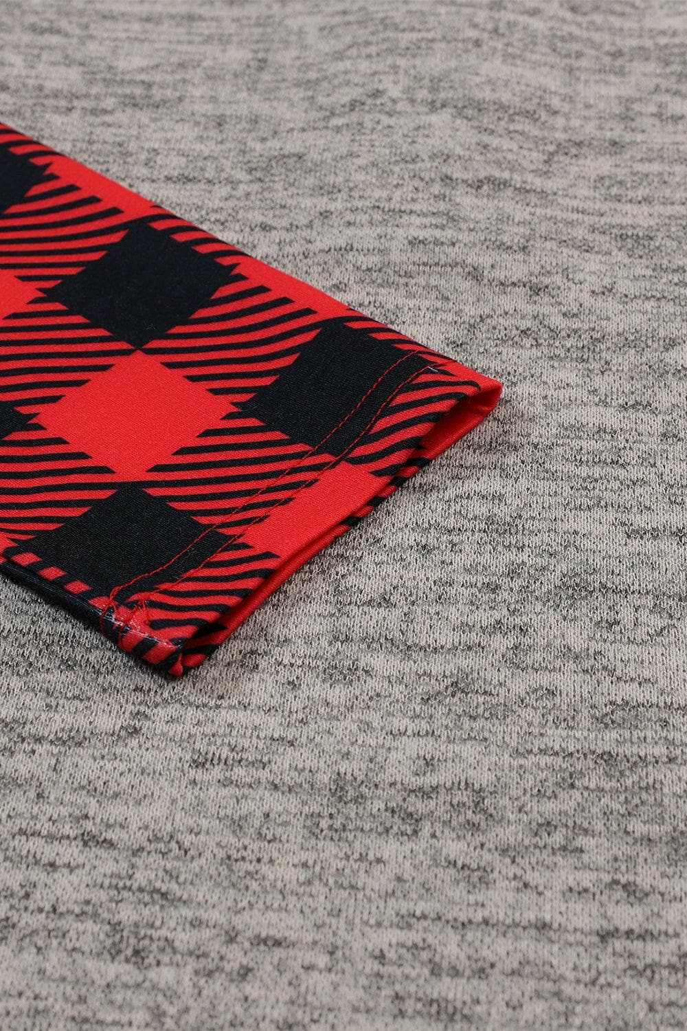 Plaid half snap hoodie for comfort - Love Salve