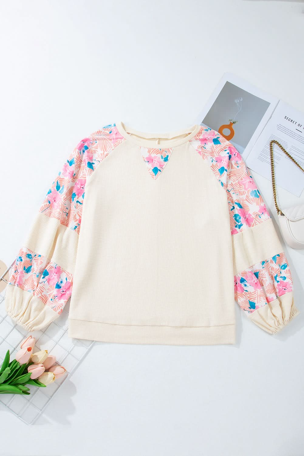 Plus-size apricot floral top - Love Salve