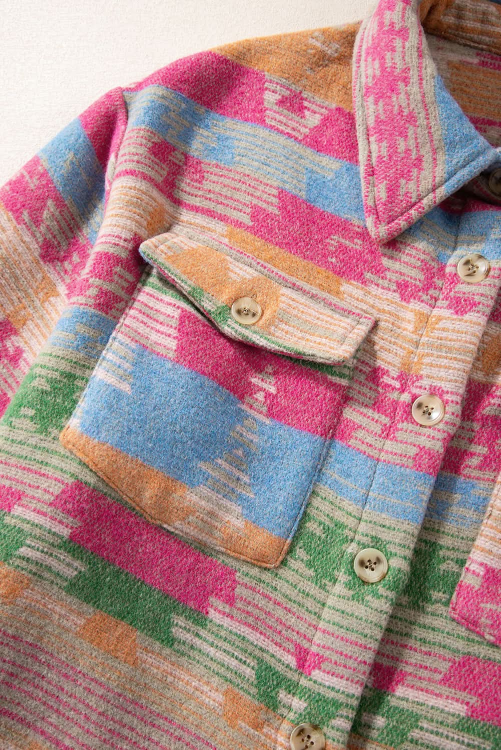 Plus size pink aztec shacket - Love Salve