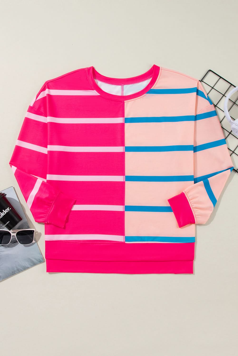 Plus size rose stripe tee - Love Salve