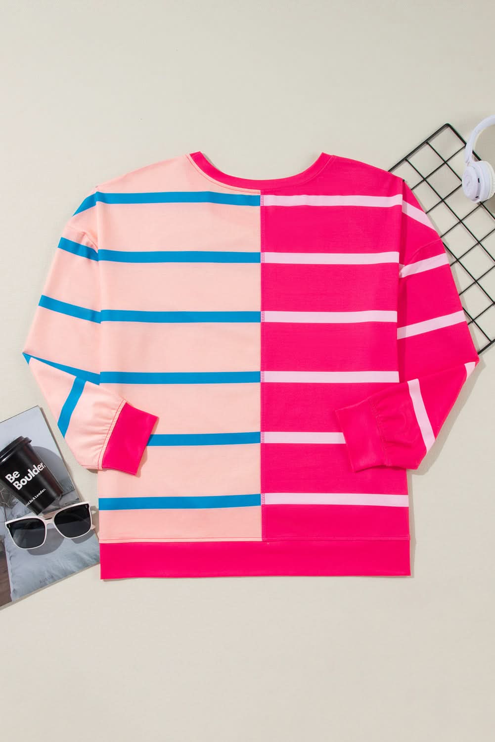 Plus size rose stripe tee - Love Salve