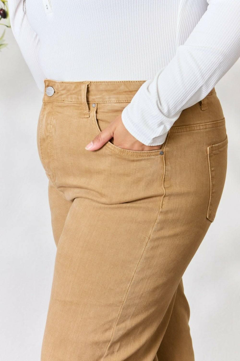 RISEN High-Waisted Wide Leg Fringe Jeans - Love Salve