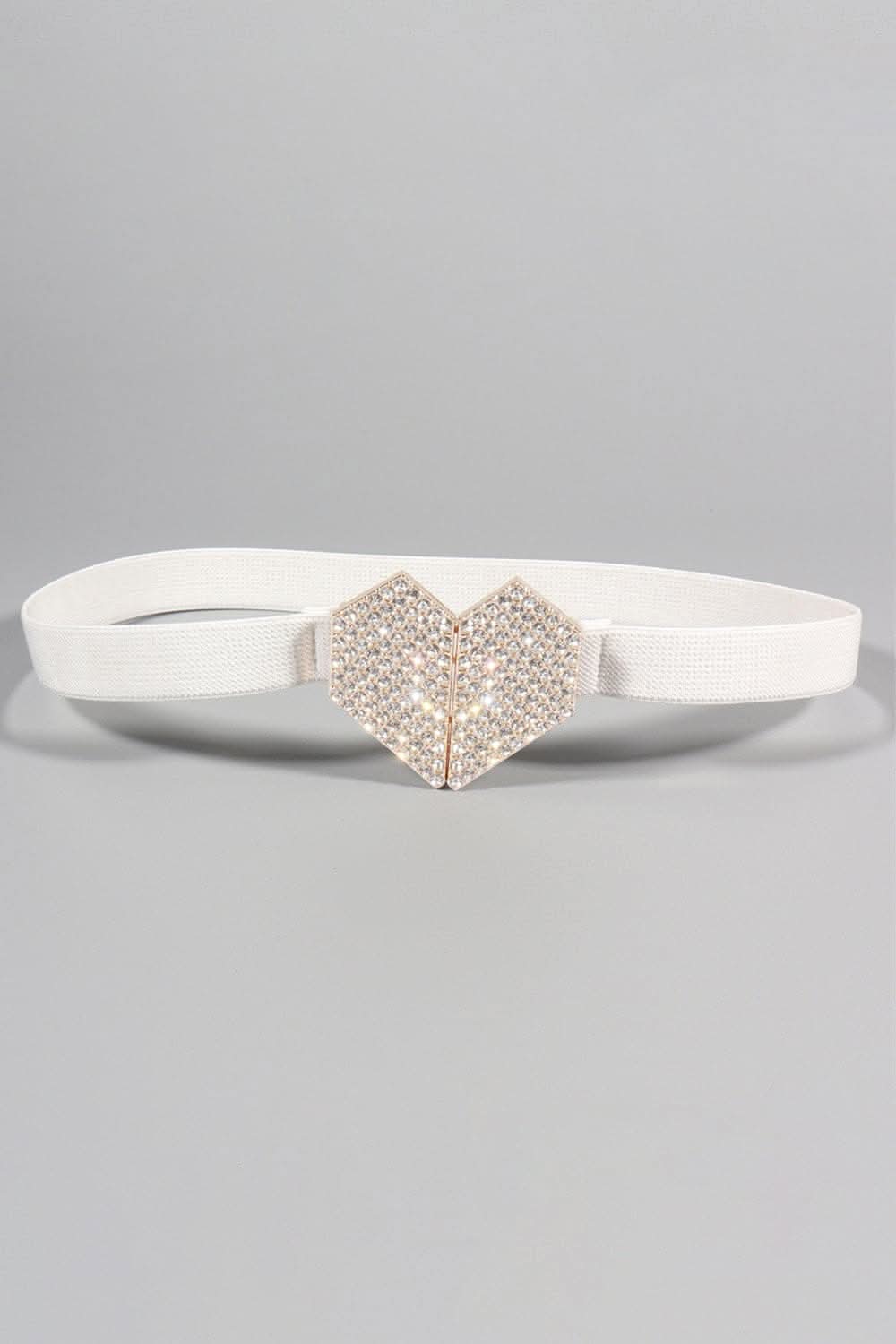Rhinestone heart buckle belt - Love Salve