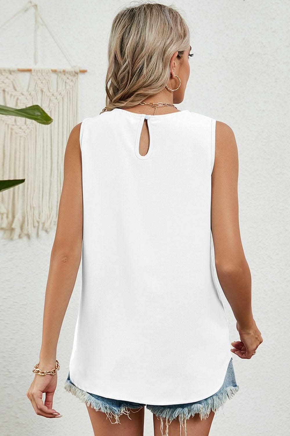 Ruched sheer tank top - elegant style