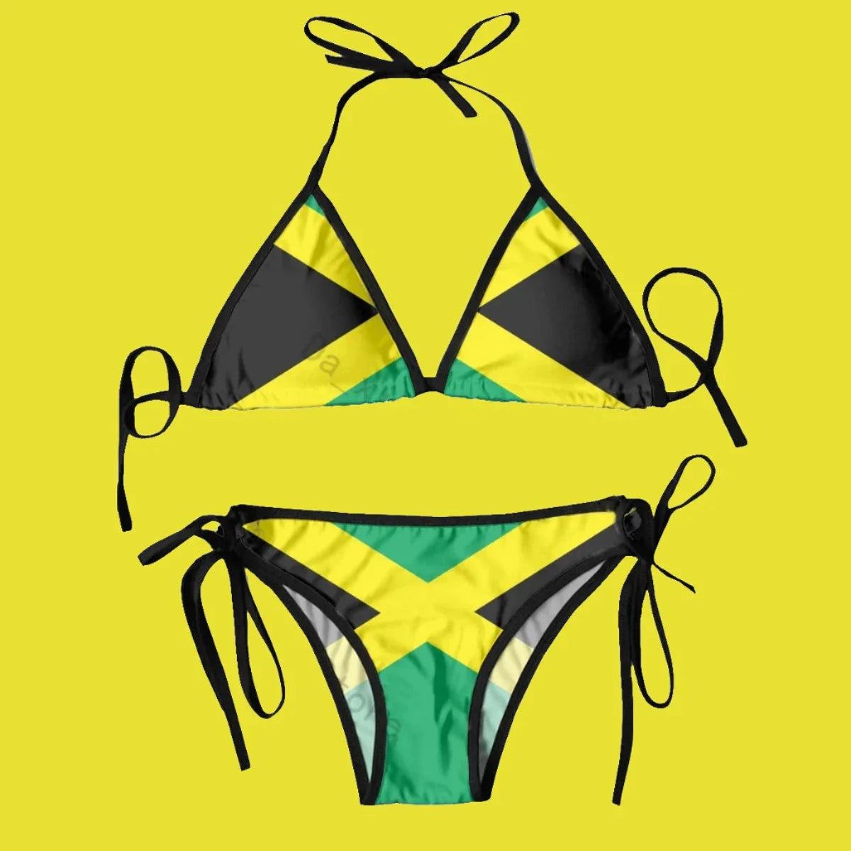 Jamaican Flag Two Piece Swimsuit for Confident Women