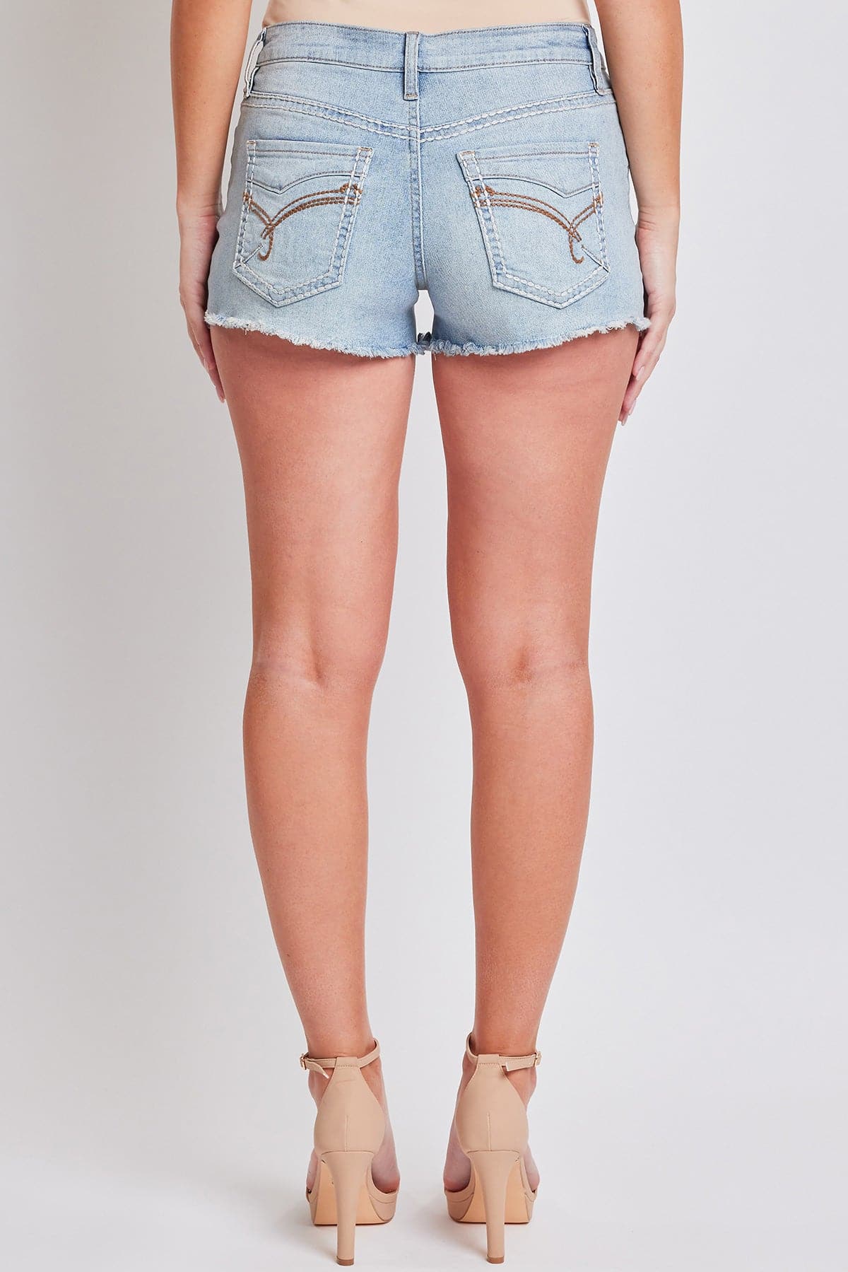 YMI JEANS: Embroidered Frayed Shorts