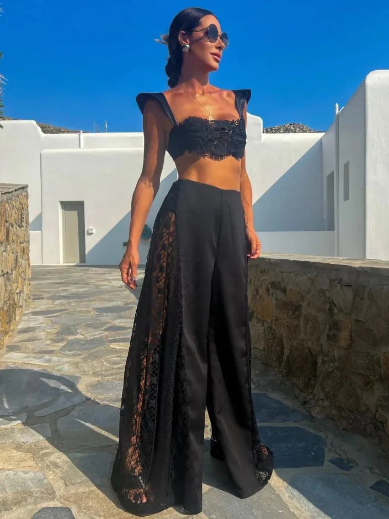 Halle Black Lace Three Piece Swimsuit for Stylish Women - Love Salve