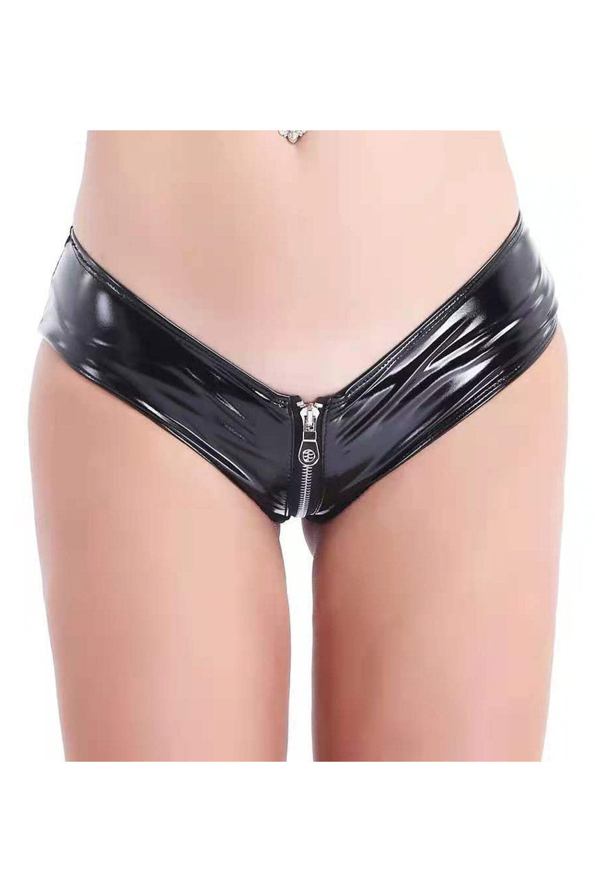 3wishes.com Apparel & Accessories > Lingerie - Vinyl Zipper Panty - Premium Quality