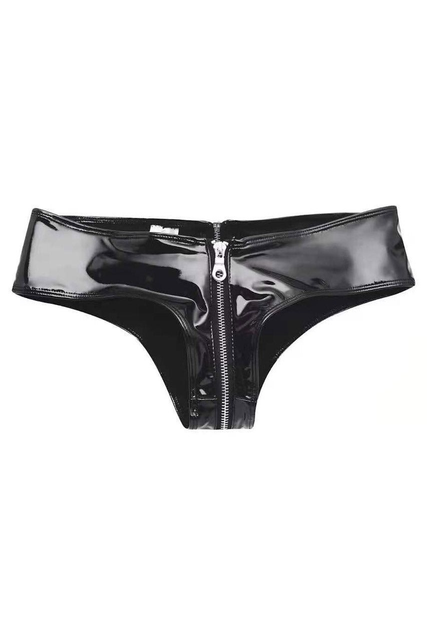 3wishes.com Apparel & Accessories > Lingerie - Vinyl Zipper Panty - Premium Quality
