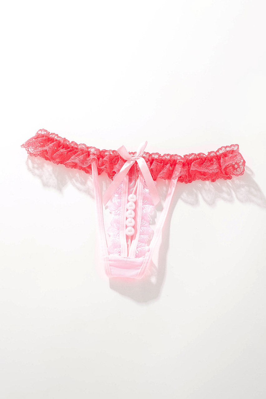 3wishes.com Apparel & Accessories > Lingerie - Crotchless ruffle Lace Thong - Premium Quality