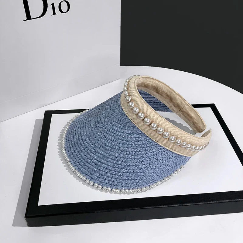 Casual Pearl Sun Visor Beach Hat for Stylish Sun Protection - Love Salve