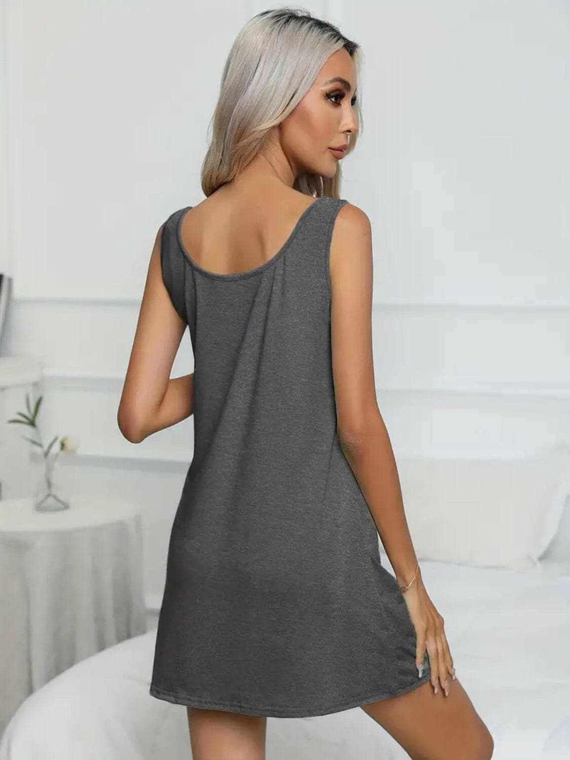 Scoop neck mini dress - full size - Love Salve