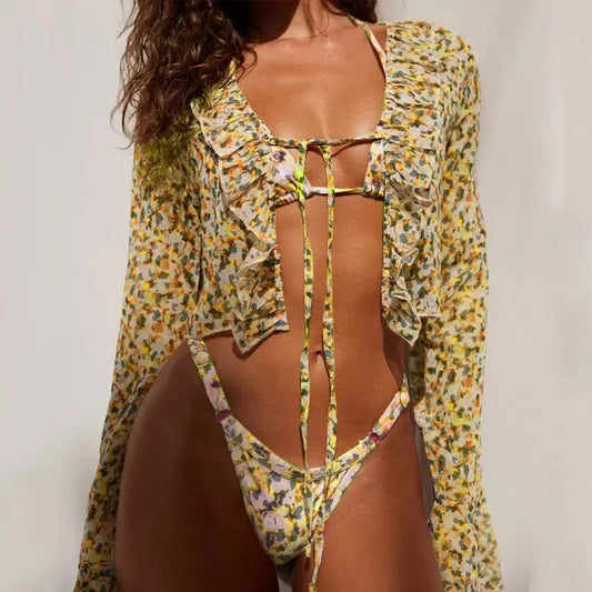 Shannon Three Piece Swimsuit for Stylish Beach Days - Love Salve