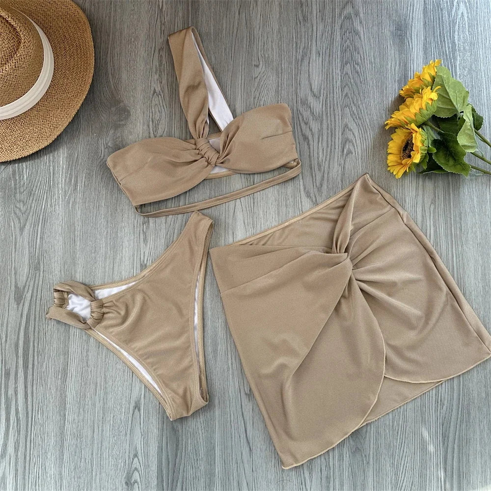 Allie 3 Piece Swimsuit Women - Floral Lace Up Design - Love Salve