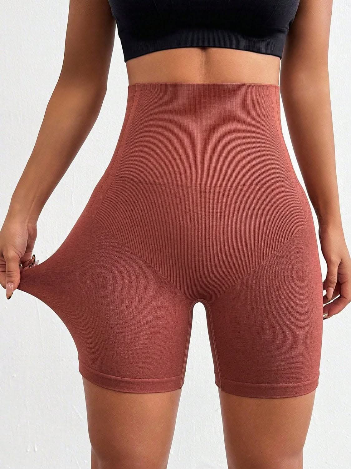 Seamless high-waist active shorts