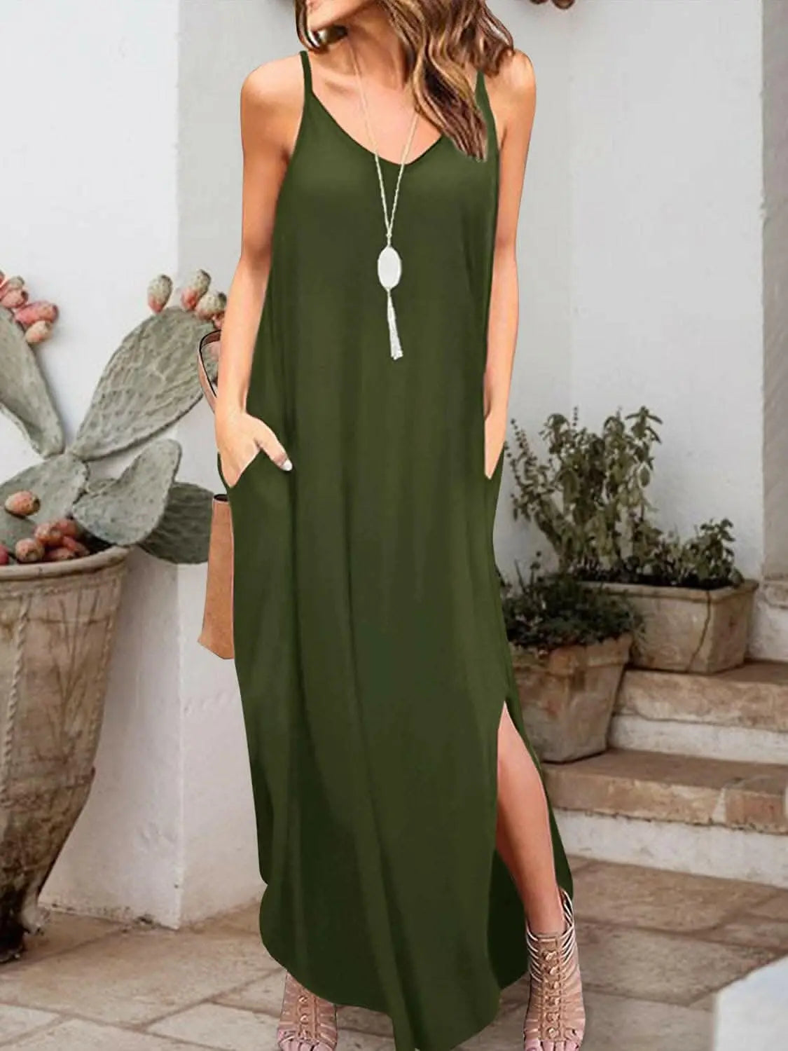 Seductive slit sleeveless dress - Love Salve