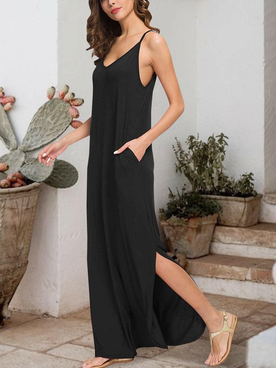 Seductive slit sleeveless dress - Love Salve
