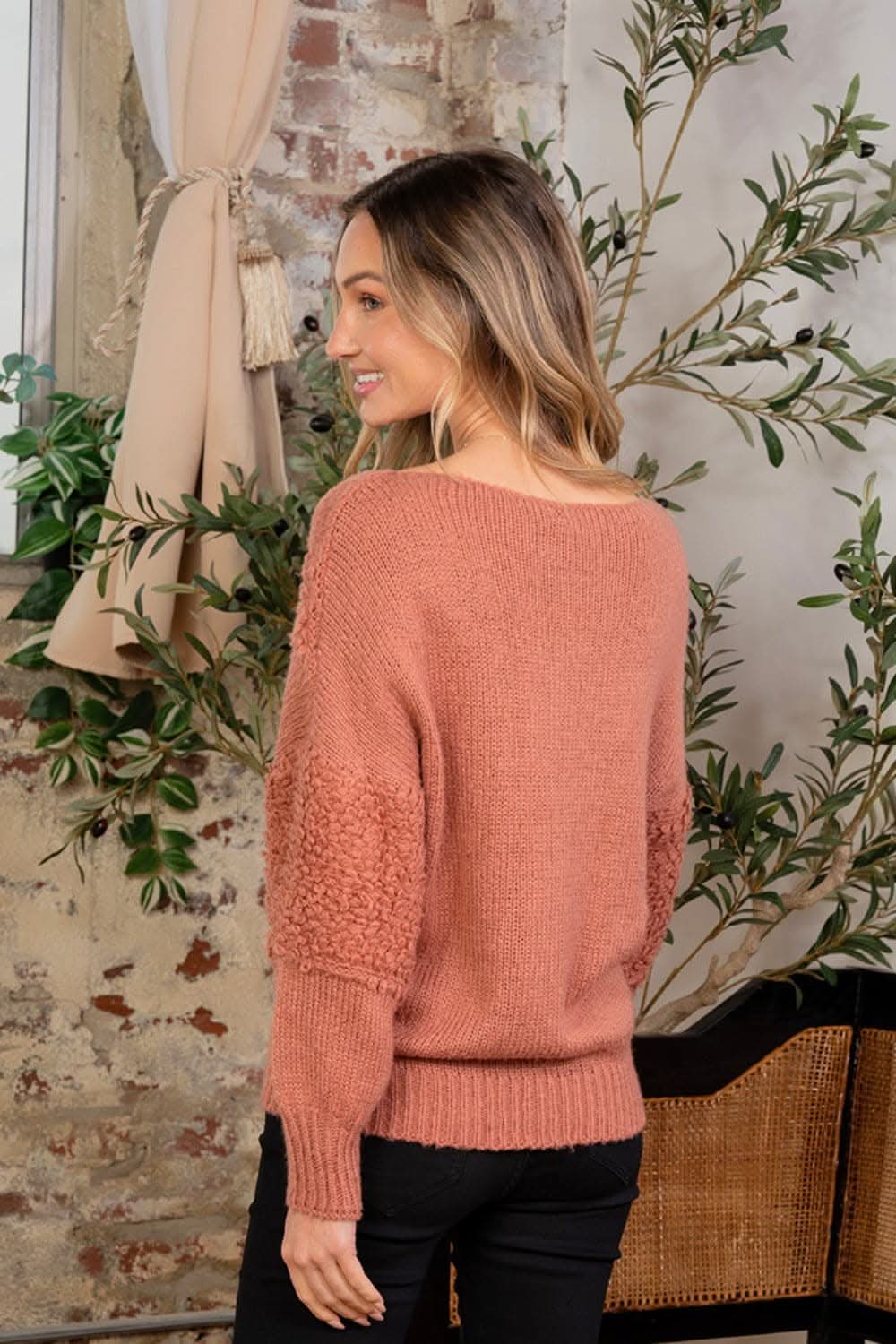 Sew In Love Boat Neck Long Sleeve Sweater - Love Salve