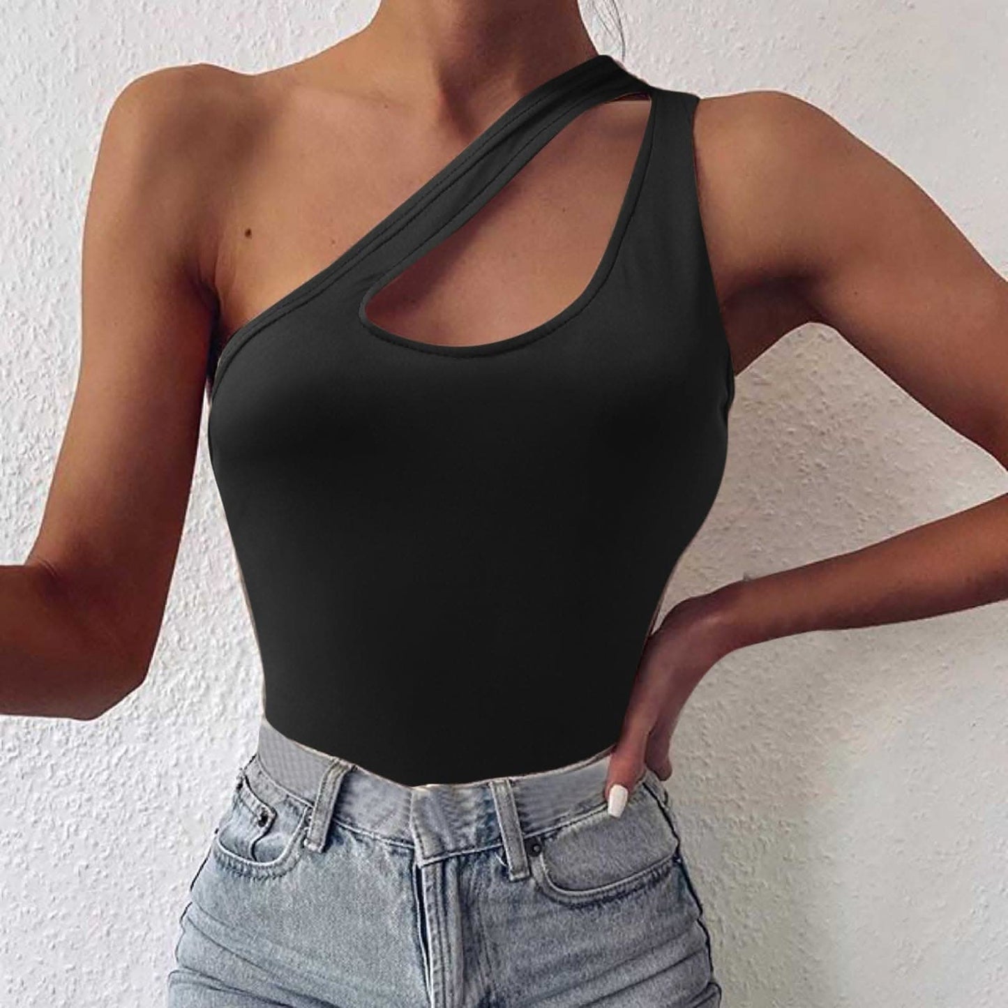 Sheer asymmetrical cami top - Love Salve
