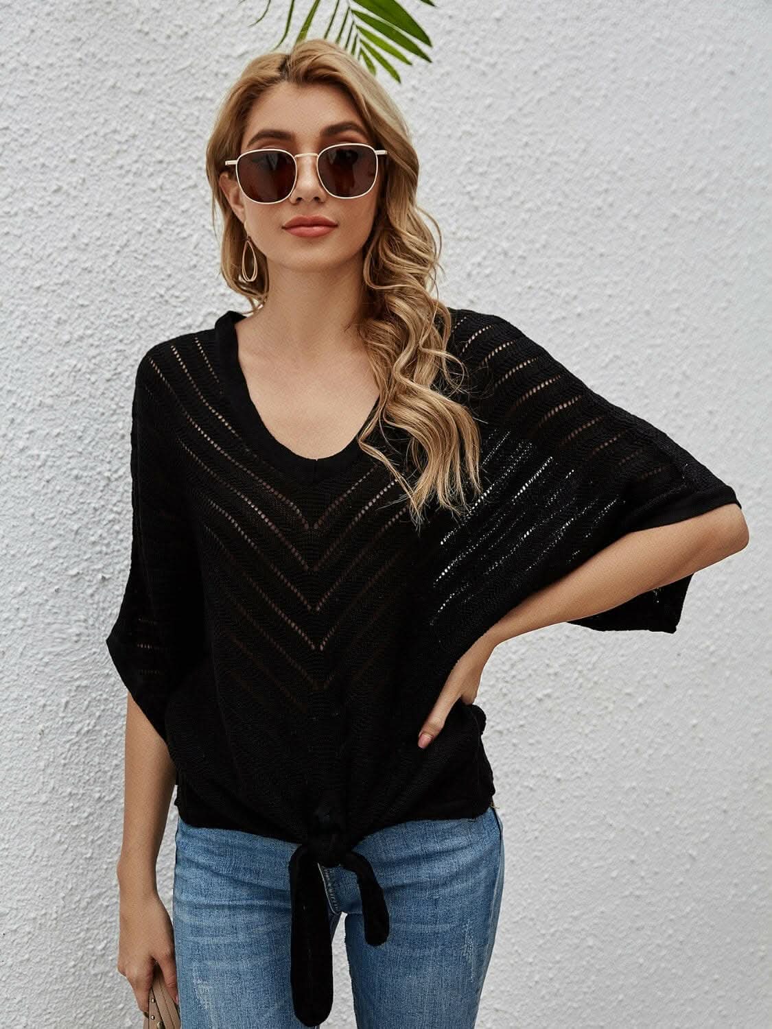 Sheer batwing sleeve cover-up - Love Salve