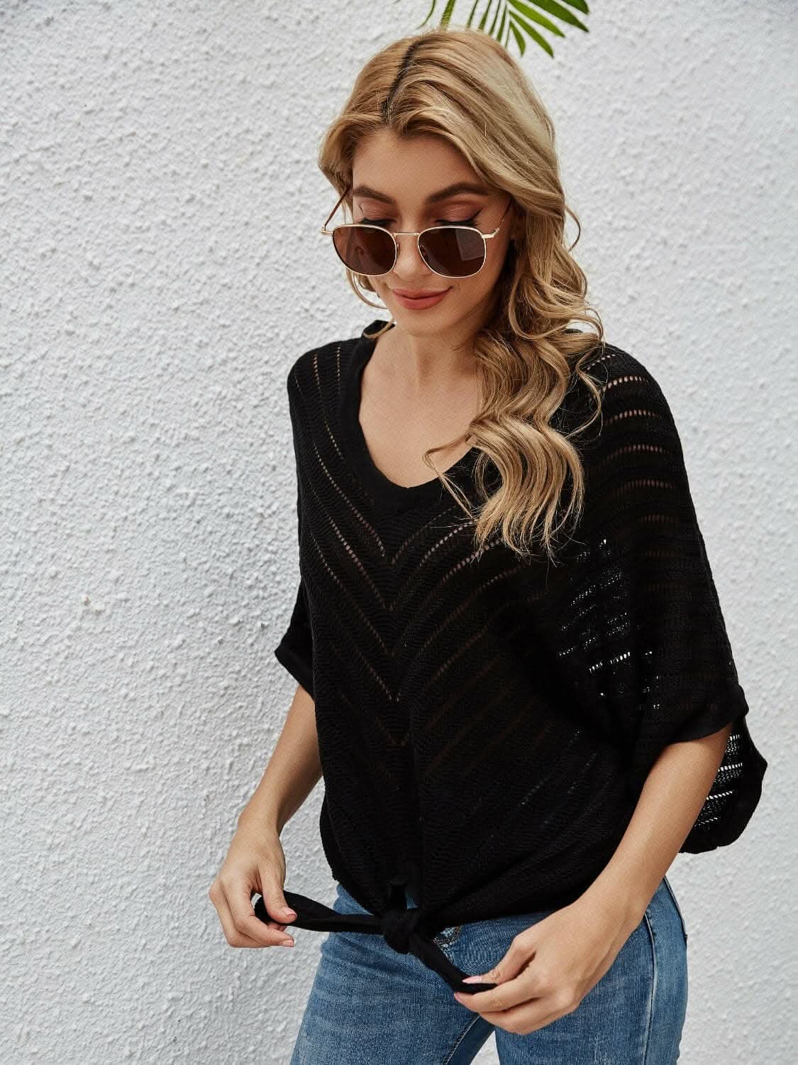 Sheer batwing sleeve cover-up - Love Salve