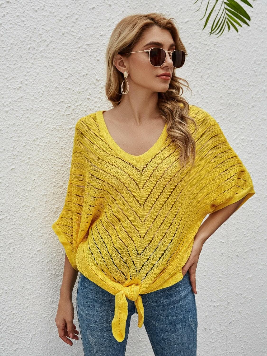 Sheer batwing sleeve cover-up - Love Salve