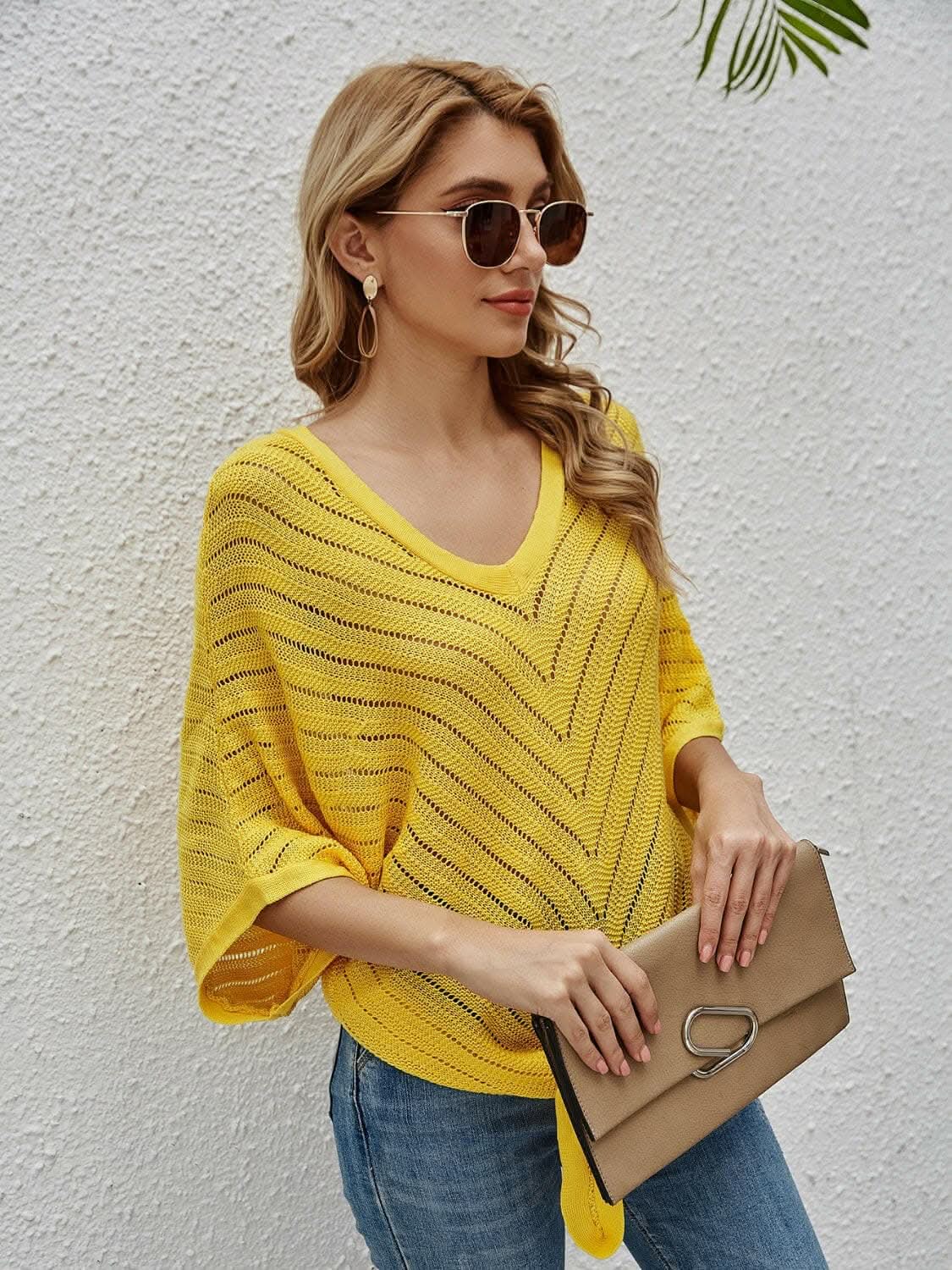 Sheer batwing sleeve cover-up - Love Salve