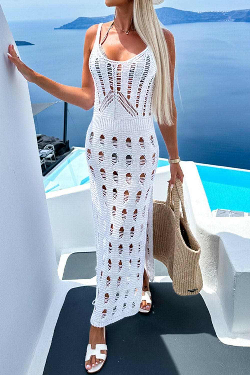 Sheer sleeveless tunic cover-up - Love Salve