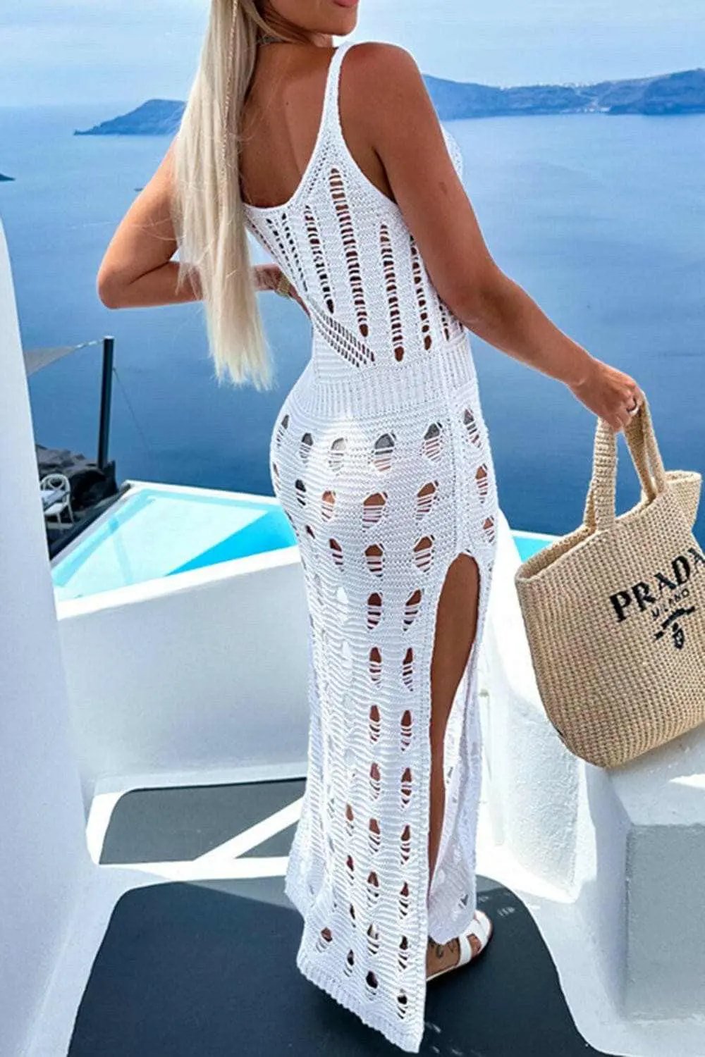 Sheer sleeveless tunic cover-up - Love Salve