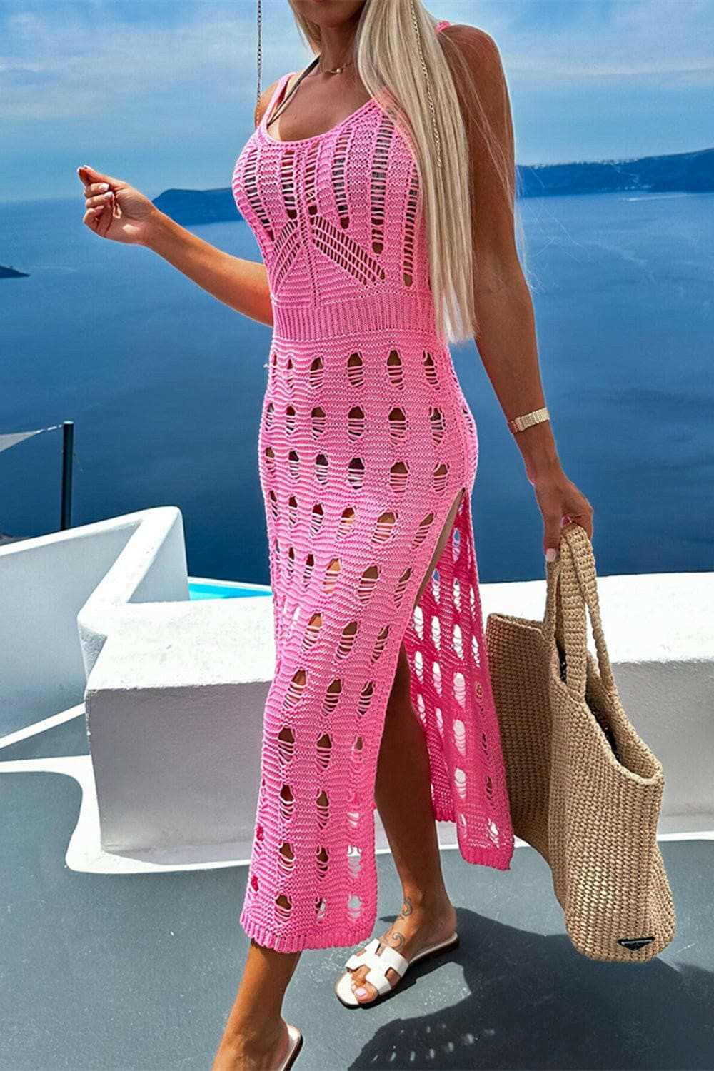 Sheer sleeveless tunic cover-up - Love Salve