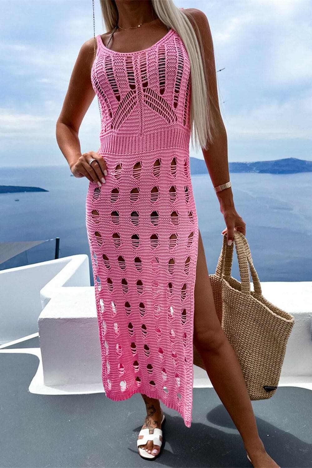 Sheer sleeveless tunic cover-up - Love Salve