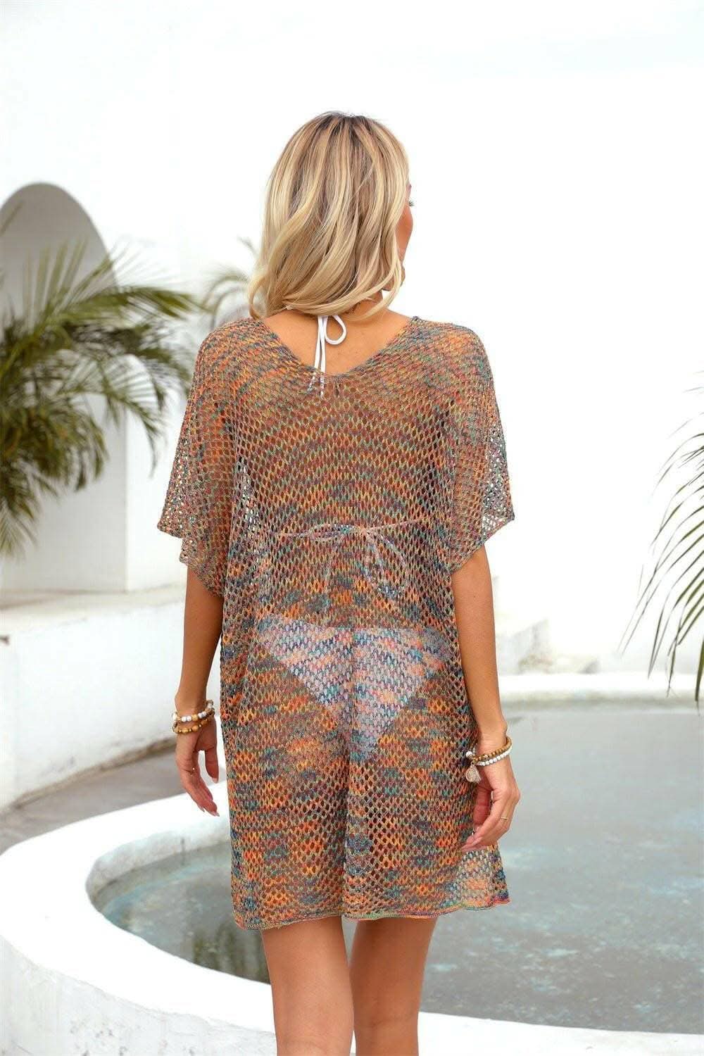 Sheer v-neck beach cover-up - elegant design - Love Salve