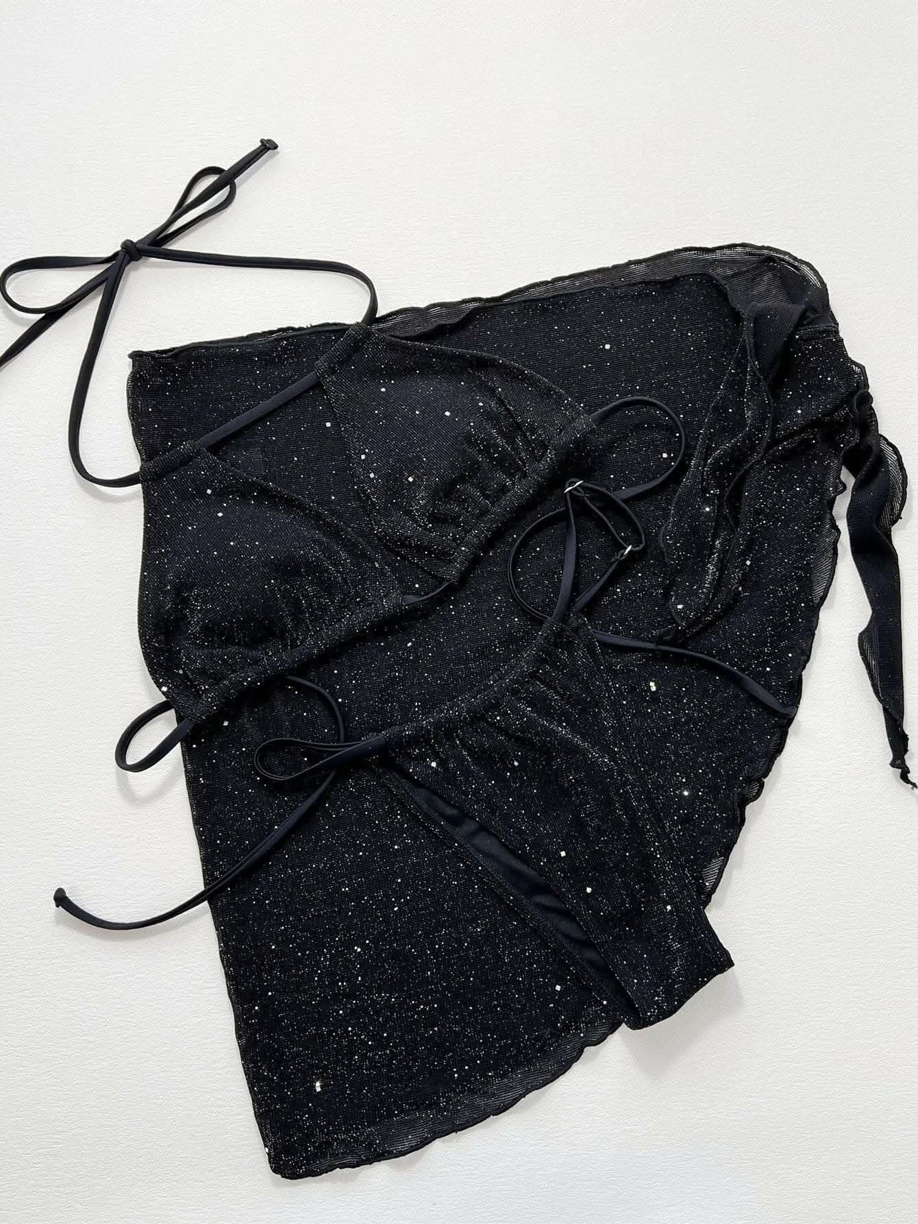 Shimmer Halter Two-Piece Swimwear - Love Salve